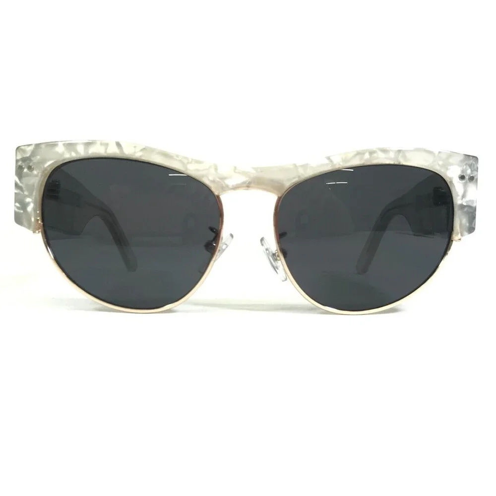 Spitfire England Sunglasses DISKO Ivory Marble Frames with Blue Lenses 52-15-130